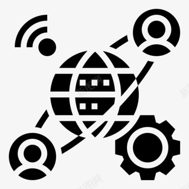 连接网络技术7字形图标图标