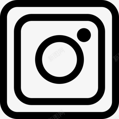 Instagram社交媒体徽标5线性图标图标
