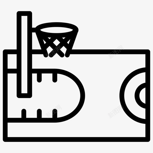 篮球篮球场篮球圈图标svg_新图网 https://ixintu.com 体育 元素 加粗 城市 游戏 篮球 篮球场 粗线条
