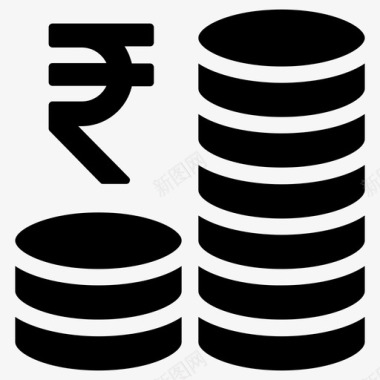 卢比硬币印度图标图标