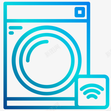 洗衣机智能生活1线性梯度图标图标