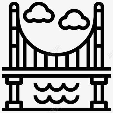 金门大桥建筑建筑与城市图标图标