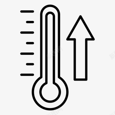 炎热的一天温度计天气图标图标