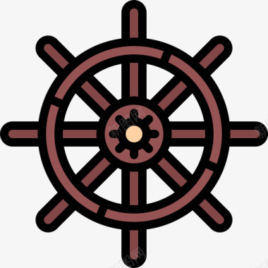方向盘海盗43彩色图标图标