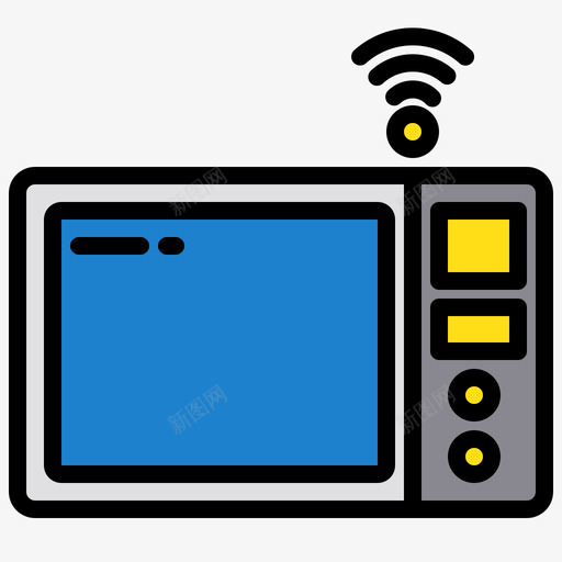 微波炉智能生活2线性颜色图标svg_新图网 https://ixintu.com 微波炉 智能 线性 能生活 颜色