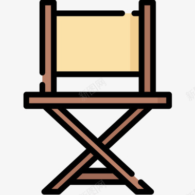 导演椅电影工业3线性颜色图标图标