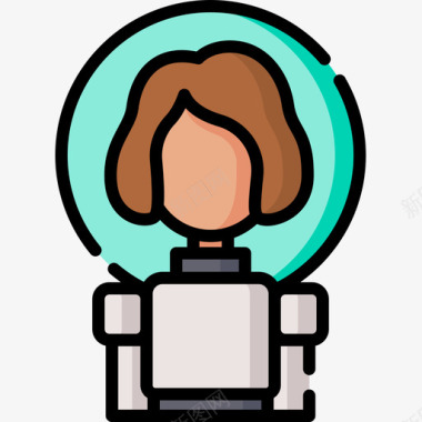 宇航员女权主义11线性颜色图标图标