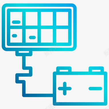太阳能电池智能生活1线性梯度图标图标