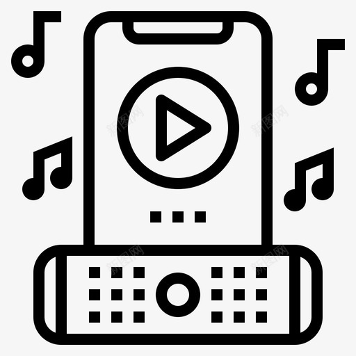 音乐播放器智能手机27线性图标svg_新图网 https://ixintu.com 手机 播放器 智能 线性 音乐