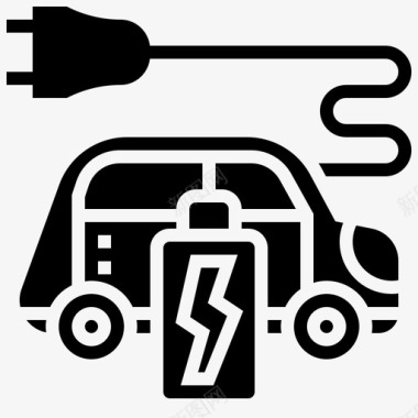 电动汽车汽车维修2字形图标图标