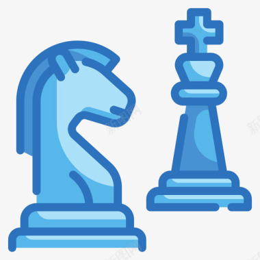 国际象棋运动164线颜色图标图标