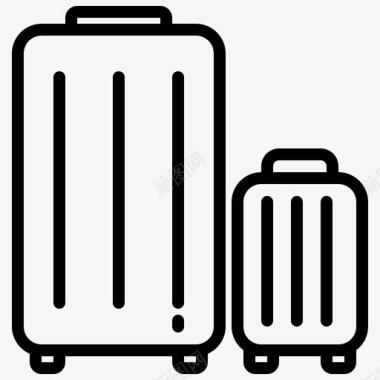 行李箱机场124直线型图标图标