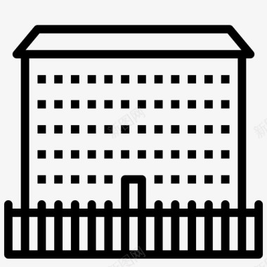 监狱建筑物城市图标图标