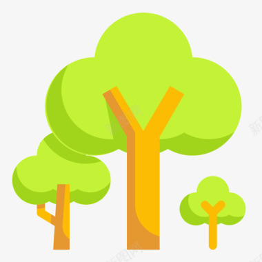 树木生态环境7平坦图标图标