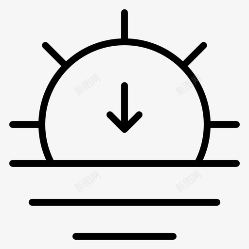 大自然太阳日落图标svg_新图网 https://ixintu.com 大自然 天气 太阳 日落