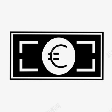 欧元汇票货币付款图标图标