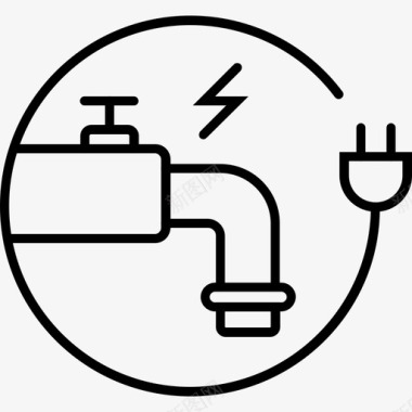 智能水龙头电力能源图标图标