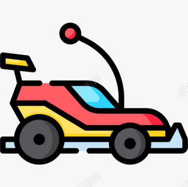 钢筋混凝土车儿童玩具23线性颜色图标图标