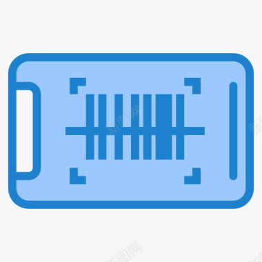 条形码智能手机31蓝色图标图标