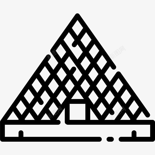 卢浮宫建筑地标图标svg_新图网 https://ixintu.com 卢浮宫 地标 度假 建筑 金字塔