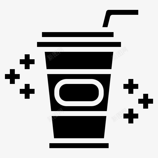 冰咖啡冷饮饮料图标svg_新图网 https://ixintu.com 冷饮 吸管 咖啡 固体 食品 饮料