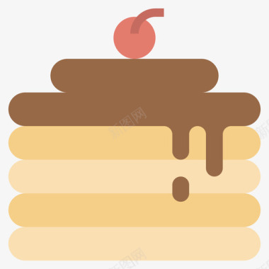 薄饼甜味和糖果17扁平图标图标