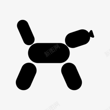 气球狗动物庆祝图标图标