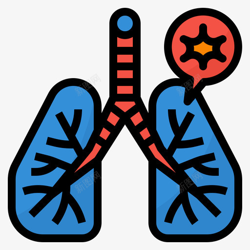 肺空气污染3线性颜色图标svg_新图网 https://ixintu.com 空气污染 线性 颜色