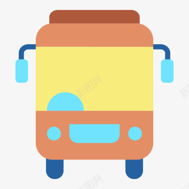 公共汽车运输132平图标图标