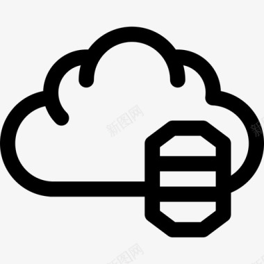 云存储技术80线性图标图标