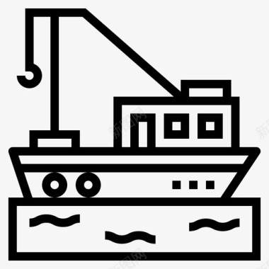 渔船帆船运输图标图标