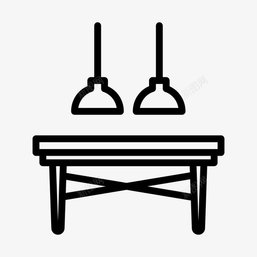 餐桌家庭71直线型图标svg_新图网 https://ixintu.com 家庭 直线 线型 餐桌