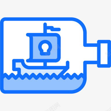 瓶子海盗44蓝色图标图标