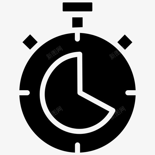 计时器时钟性能图标svg_新图网 https://ixintu.com 性能 时钟 生产力 秒表 移动保险黑填充 计时器