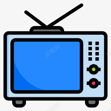 电视电子9线性彩色图标图标