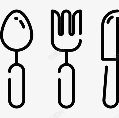 餐具62号餐厅线性图标图标
