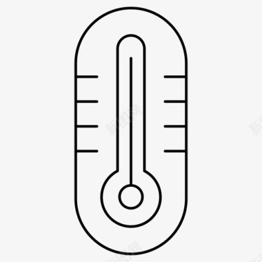 温度温度计夏季1px线路图标图标