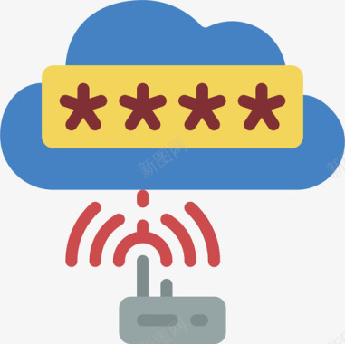 Wifi网络安全15扁平图标图标