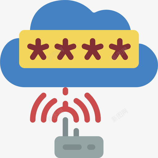 Wifi网络安全15扁平图标svg_新图网 https://ixintu.com Wifi 扁平 网络安全