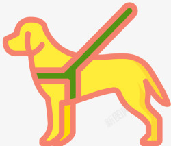 导盲导盲犬无障碍4线性颜色图标高清图片