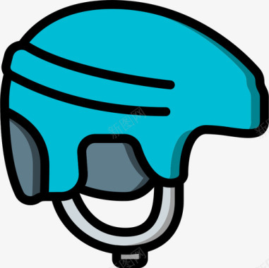头盔冬季运动28线型颜色图标图标