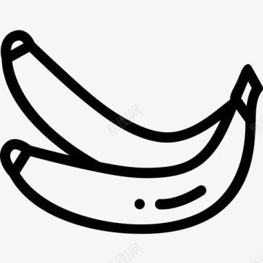 香蕉水果和蔬菜24直列图标图标