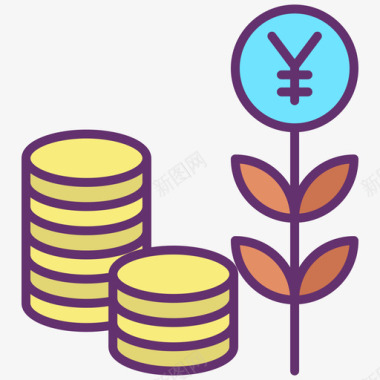 投资货币11线性颜色图标图标