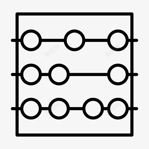 算盘计数学习图标svg_新图网 https://ixintu.com 学习 学校工具 数学 算盘 计数