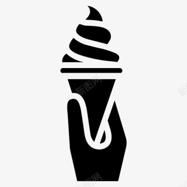 冰淇淋筒甜点冷冻图标图标