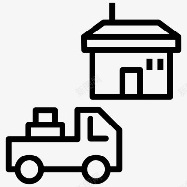 送货员送货车送货上门图标图标