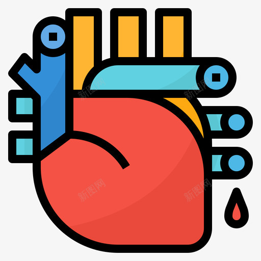 心脏空气污染3线性颜色图标svg_新图网 https://ixintu.com 心脏 空气污染 线性 颜色