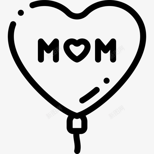 气球母亲节19直线图标svg_新图网 https://ixintu.com 母亲节 气球 直线