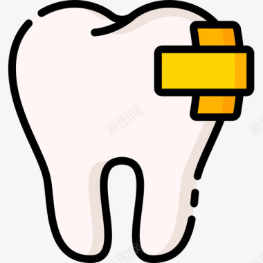 牙科填充牙科护理18线性颜色图标图标