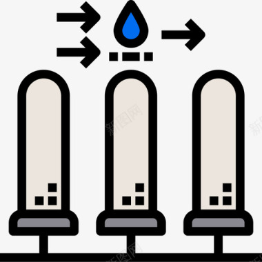 28色浴室线性过滤器图标图标